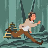 Treasure Hunter Escape For The City Of Gold Illustration vector