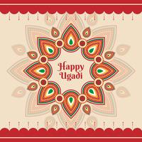 Happy Ugadi Template Greeting Card For Holiday vector