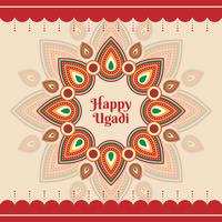 Happy Ugadi Template Greeting Card For Holiday vector