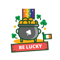 St Patrick's Day Lucky Pot Sticker vector