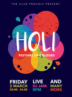 Cartel del festival de Holi vector