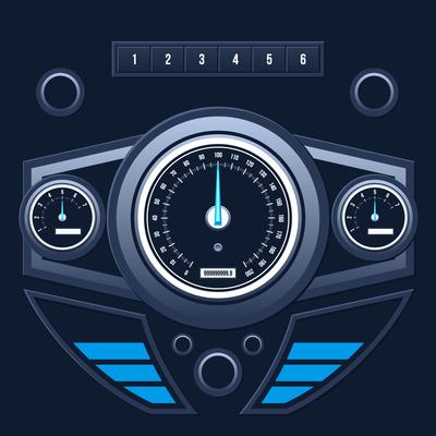 Modern Car Dashboard UI Vector