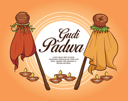 Ilustración de Gudi Padwa vector