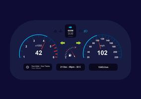 Car Dashboard HUD Vector