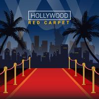 Hollywood Red Carpet Stage Vector Illustration Background