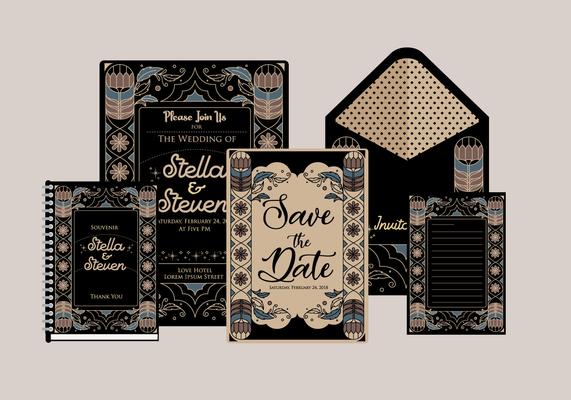 Art Deco Invitation Vector