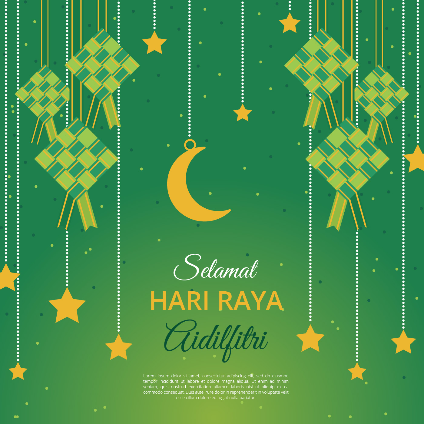 Selamat Hari Raya Idul Fitri Template Serat