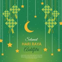 Aidilfitri Greeting Card Vector Template