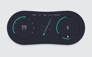 Unique Car Dashboard UI Vectors