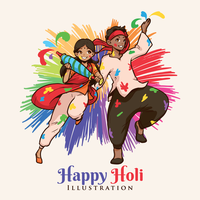 Happy Holi Illustration