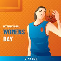 Vector de baloncesto del día internacional de la mujer