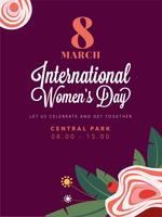 Cartel floral del día internacional de la mujer vector