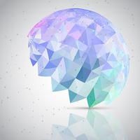 Low poly abstract brain background vector