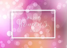 Women's Day background with bokeh lights vector