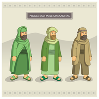 Middle East Male Characters vector