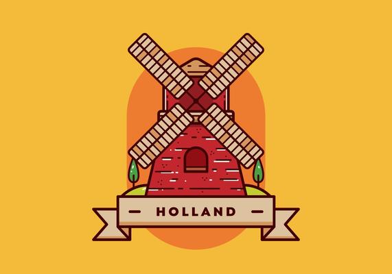 Holland Postcard Vector