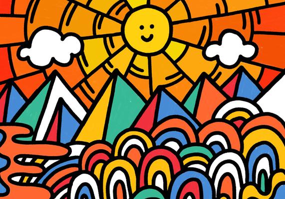 fun colorful landscape