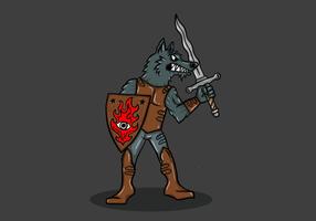 fantasy wolf warrior vector