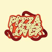 Pizza Lover Typography Design vector