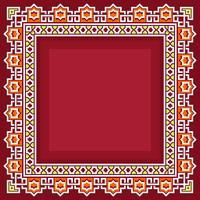 Islamic Border With Red Background Vector