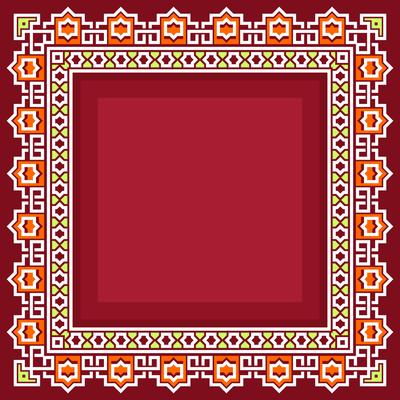 Islamic Border With Red Background Vector
