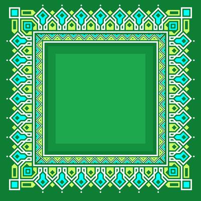 Islamic Border With Green Background Vector