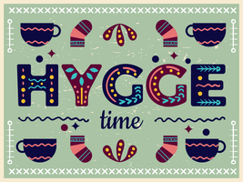 Cartel del tiempo de Hygge vector