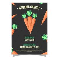 Organic Carrot Farmers Market Flyer Vector