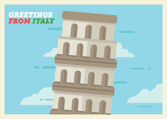 Italy Postcard Vector