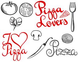 Vintage Pizza Lovers 2 Vectors