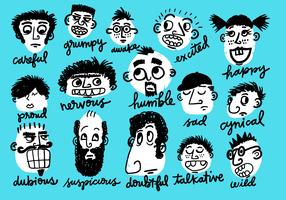 emotional character faces vector