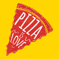 La pizza es amor vector