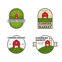 colección de logotipo de mercado de agricultores vector