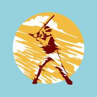 Abstract Baseball Player Vector