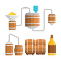 Ilustración de proceso de fabricación de Bourbon vector