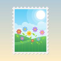 Vintage Spring postage stamps Illustration vector