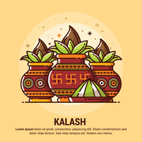 Ilustración de cobre Kalash vector