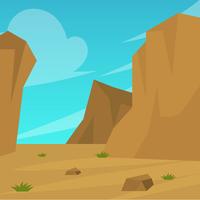 Flat Desert Landscape Vector Background