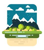 Diseño de paisaje plano vector