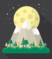 Flat Landscape at Night vector