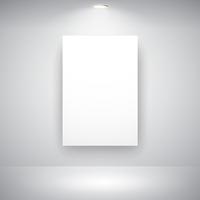 Empty Frame On Wall With Light Bulb vector