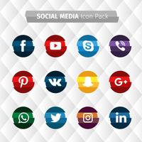 Striped Social Media collection vector