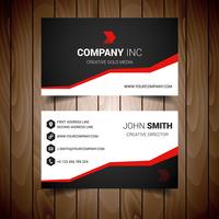 Red Steped Corporate Business Card vector