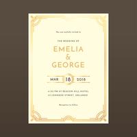 Art Decco Wedding Card Vector