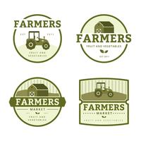 colección de logotipo de mercado de agricultores vector