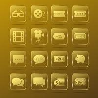 Set Of Gold Buttons vector