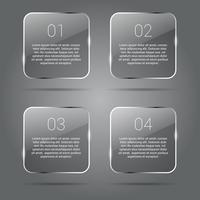 Transparent Glossy Banners Infographics vector
