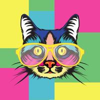 Ilustración de retrato de arte pop de gato vector