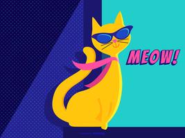 Cat Pop Art Vector Poster
