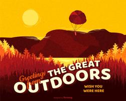 Greetings From The Great Outdoors Vector Post Card